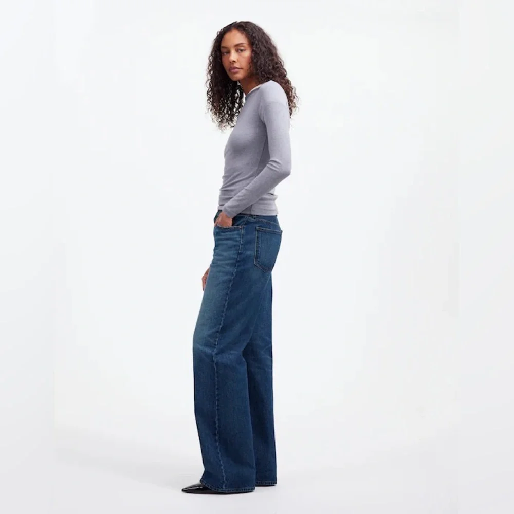 Madewell Low-Slung Baggy Jeans in Moffat Wash-Rigid Size 33 $138‎ NS199
